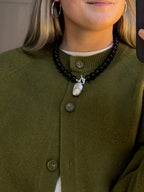 Rocky Necklace – Smoky Quartz & Freshwater Pearl