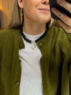 Maggie Necklace – Black Onyx & Freshwater Pearl
