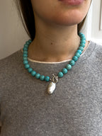Tammy Necklace – Turquoise Howlite & Freshwater Pearl