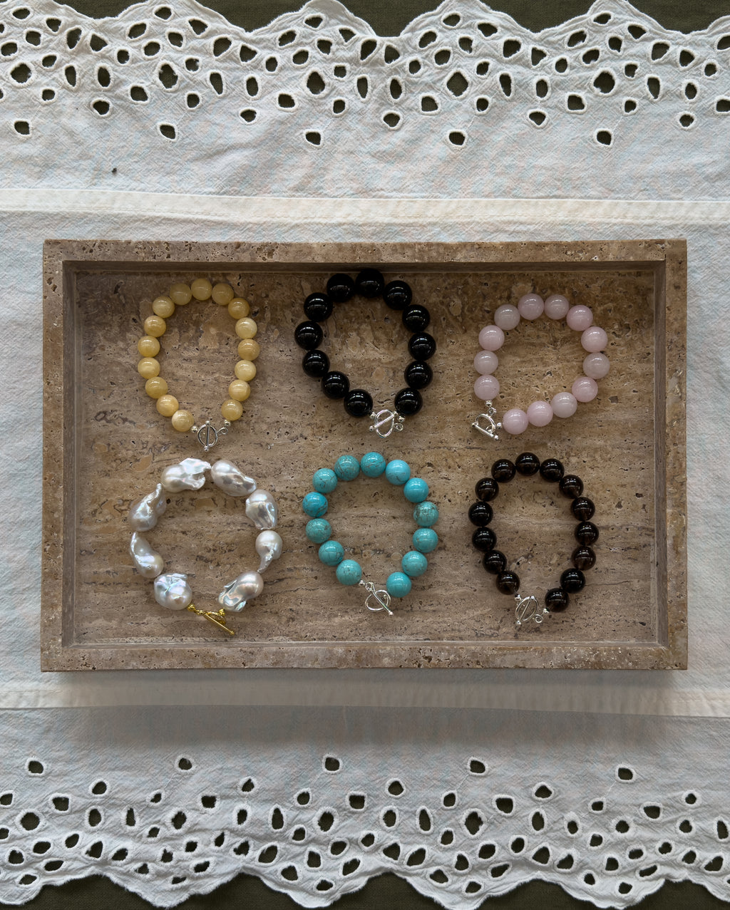 Rosie Bracelet – Rose Quartz & Sterling Silver