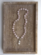Rosie rose quartz sterling silver necklace – OYSTER BAY