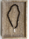 Rocky smoky quartz and pearl sterling silver necklace – OYSTER BAY