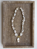 Lucky baroque freshwater pearl sterling silver necklace – OYSTER BAY