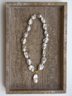 Lucky baroque freshwater pearl sterling silver necklace – OYSTER BAY