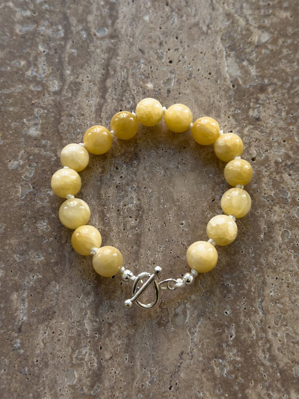 Sonni yellow jade sterling silver bracelet – OYSTER BAY
