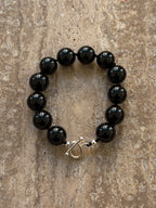 Maggie black onyx sterling silver bracelet – OYSTER BAY