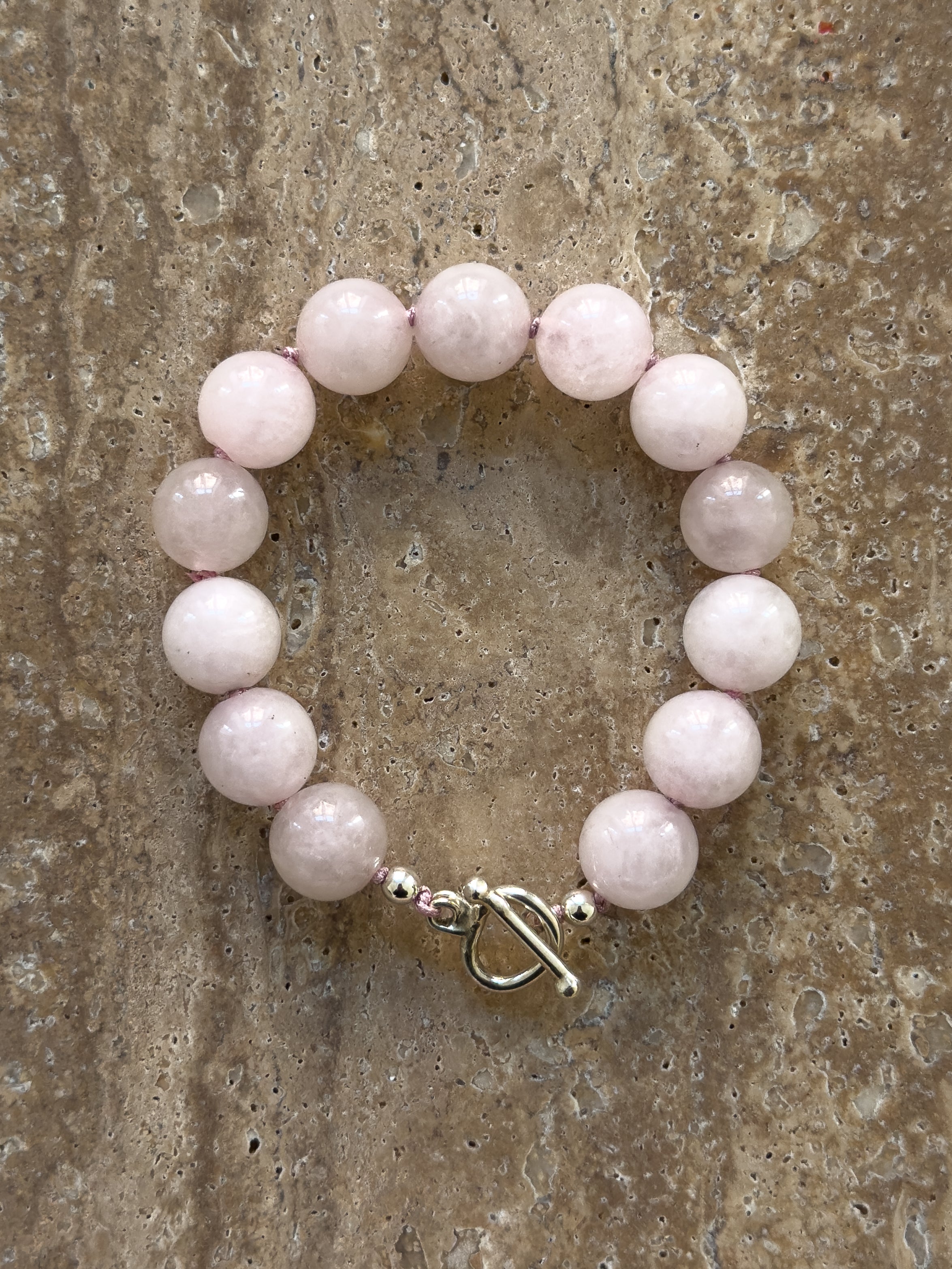 Rosie rose quartz sterling silver bracelet – OYSTER BAY