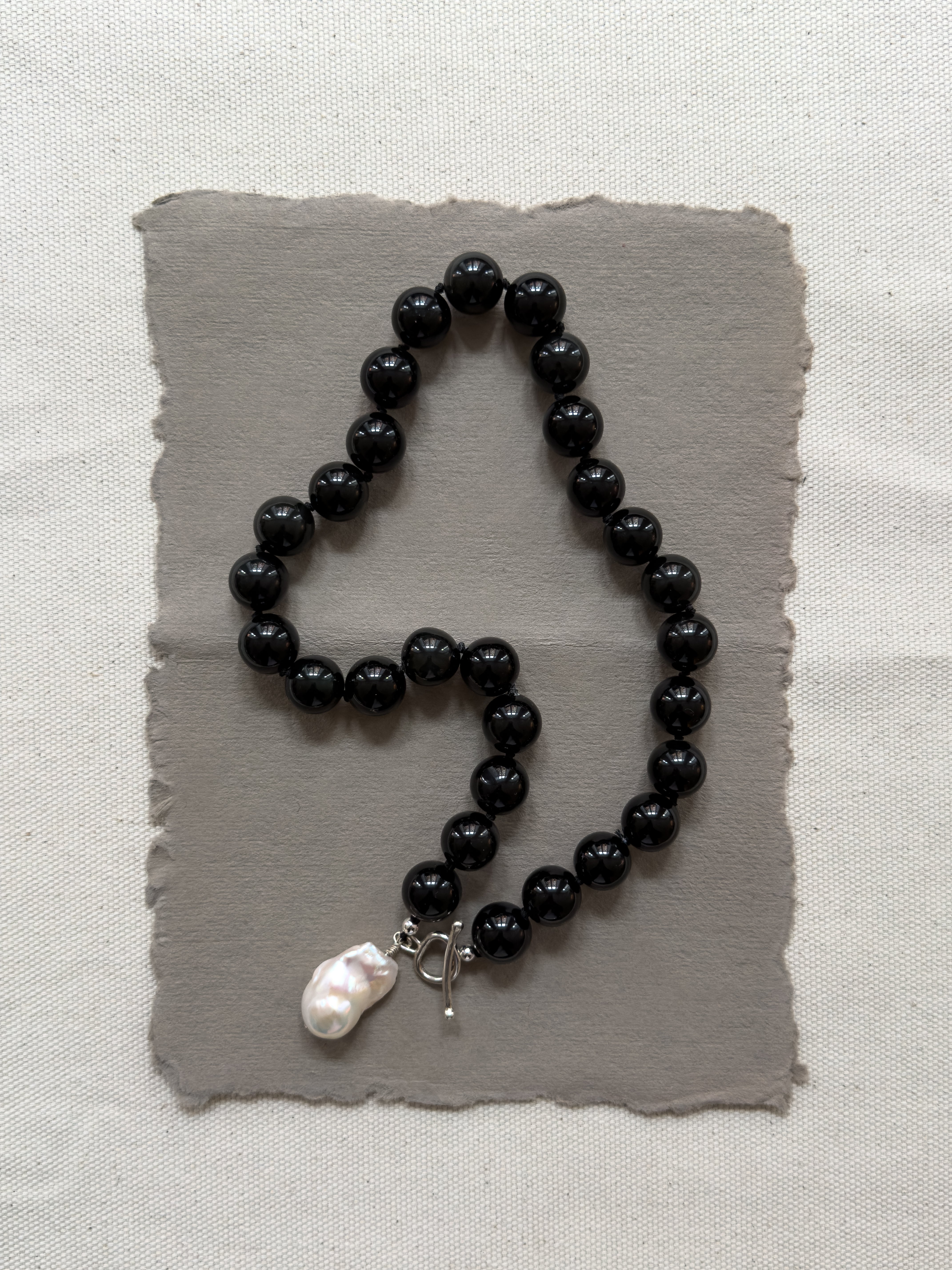 Black Onyx & Pearl Necklace | OYSTER BAY