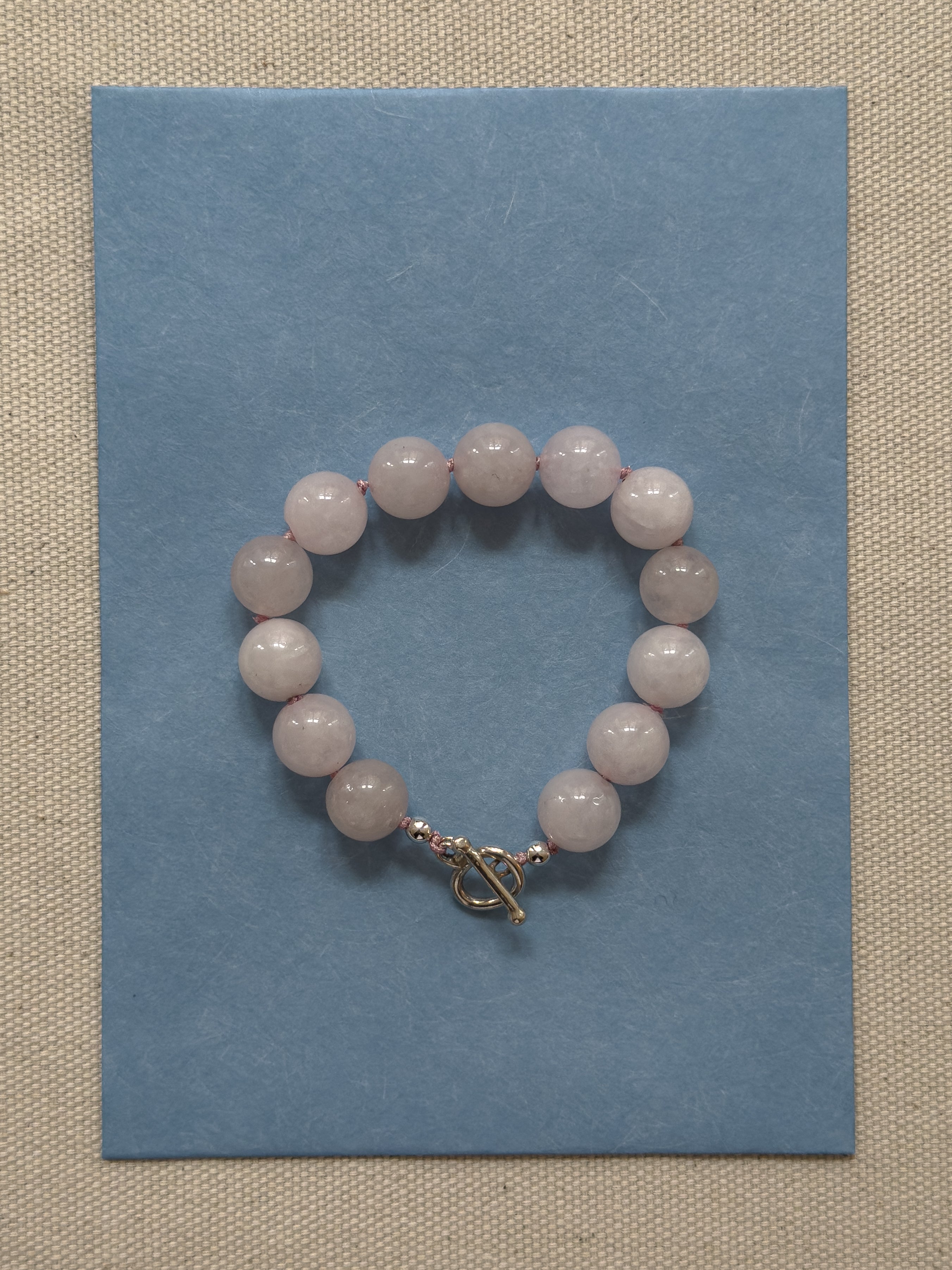 Rosie Bracelet – Rose Quartz & Sterling Silver