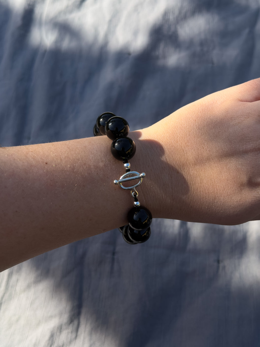 Maggie Bracelet – Black Onyx & Sterling Silver