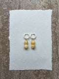 Sonni yellow jade hoop earrings in sterling silver – OYSTER BAY