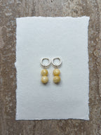 Sonni yellow jade hoop earrings in sterling silver – OYSTER BAY