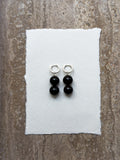 Maggie black onyx hoop earrings in sterling silver – OYSTER BAY