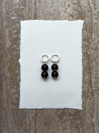 Rocky smoky quartz hoop earrings in sterling silver – OYSTER BAY
